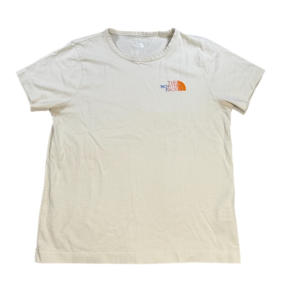 The North Face‎ Womens Large Ivory Graphic Logo Short Sleeve T Shirt Cream